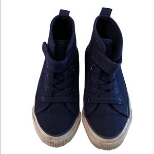 H&M Navy Blue Hightop Canvas Sneakers